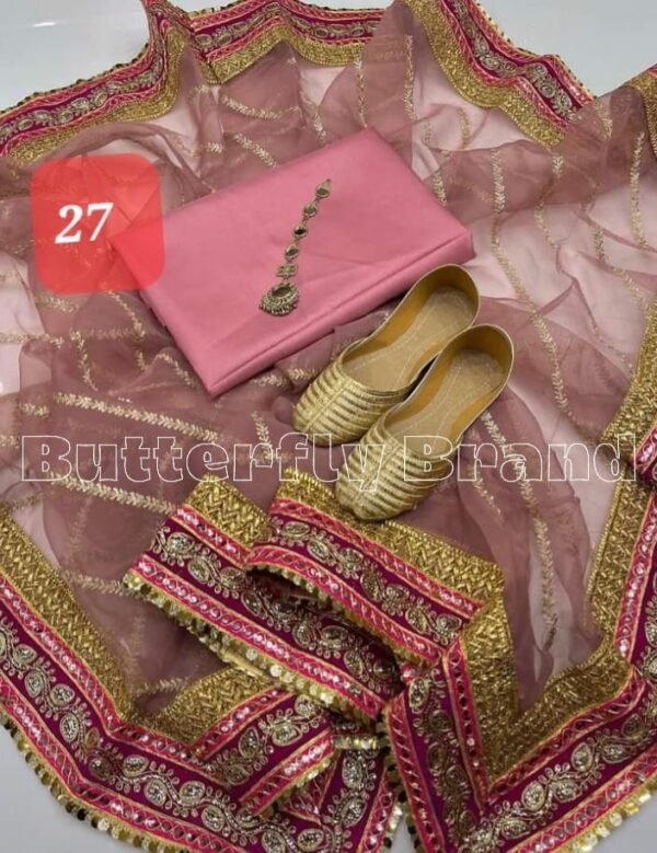 3PC Stitched Raw Silk Suit With Organza Embroidery Dupatta. - Image 27