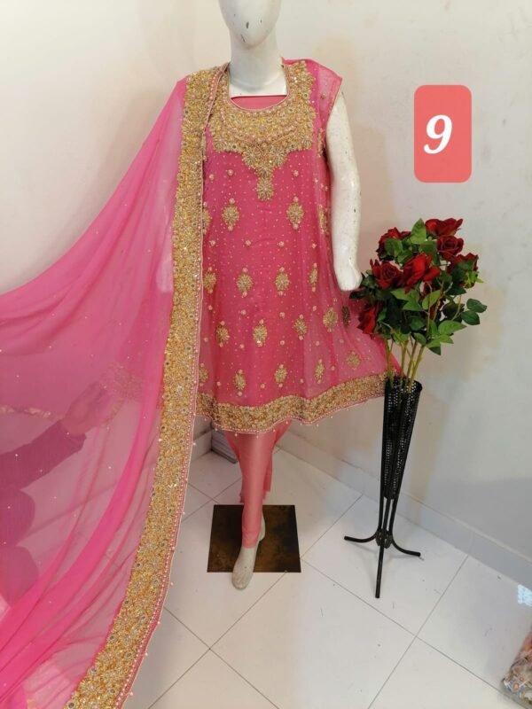 3PC Naqshi frock style - Image 10