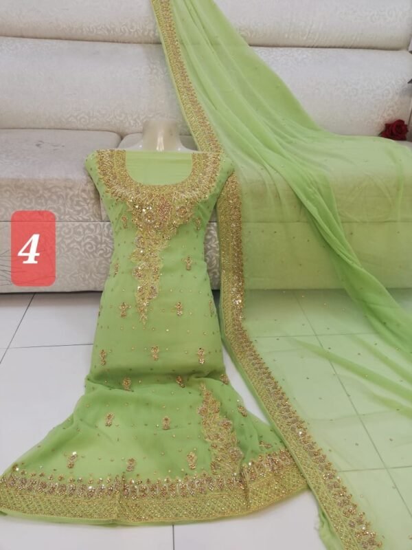3PC Nakshi Dabqa With Matha Patti On Duppata - Image 4
