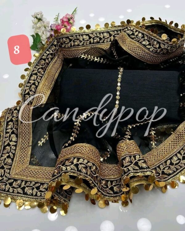 3PC Stitched Raw Silk Suit With Organza Embroidery Dupatta. - Image 8