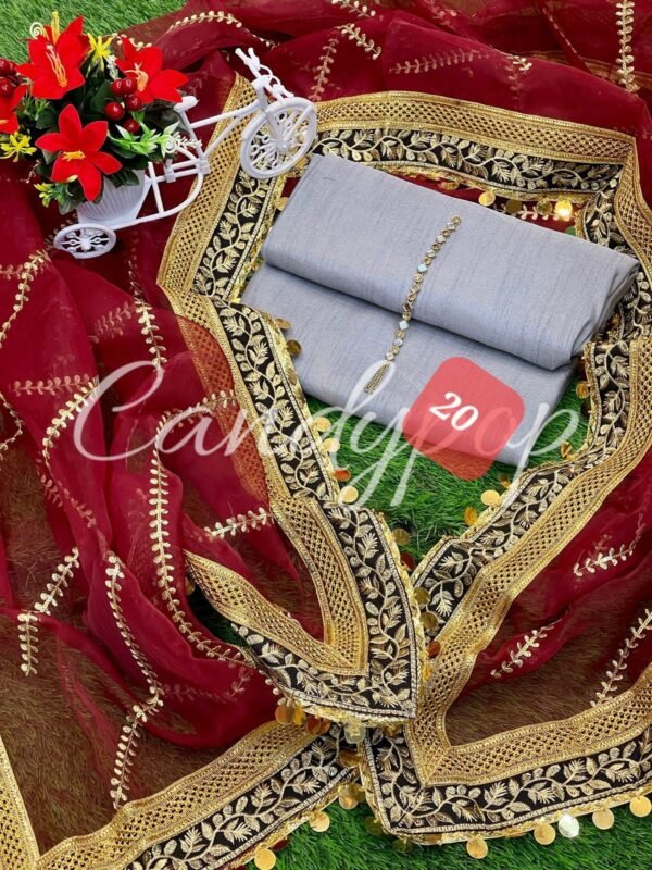 Organza sequence embroidery with raw silk - Image 21