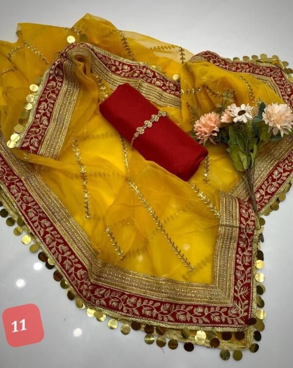 Organza sequence embroidery with raw silk - Image 12