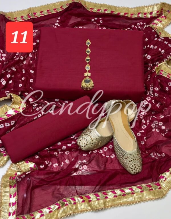 3 Pc Suit with Chundri/gota silk Duppata - Image 12
