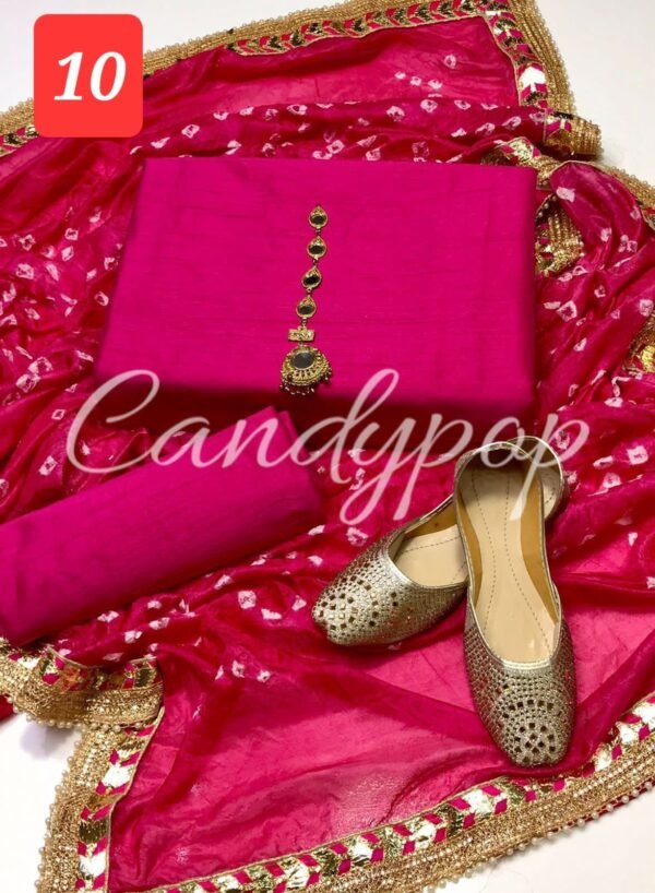 3 Pc Suit with Chundri/gota silk Duppata - Image 11