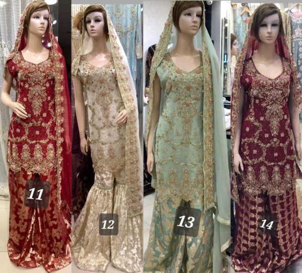 3PC Stitched Shirts With Gharara and Dupatta. - Image 9