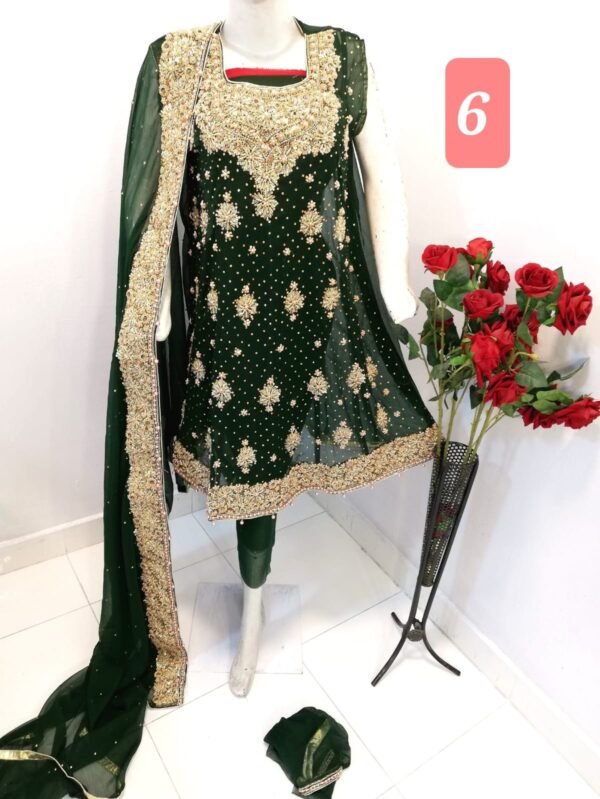 3PC Naqshi frock style - Image 7