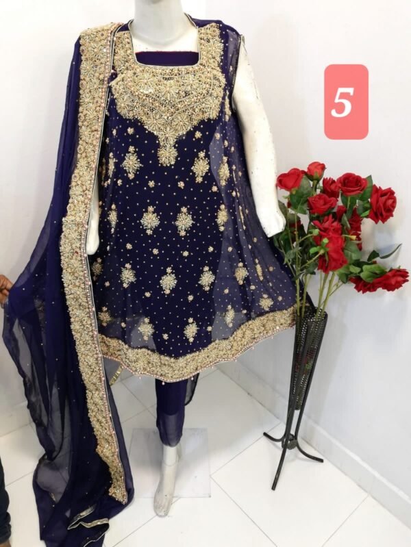 3PC Naqshi frock style - Image 6