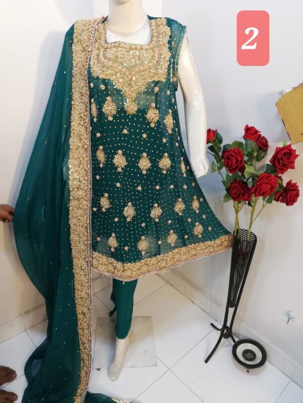 3PC Naqshi frock style - Image 2