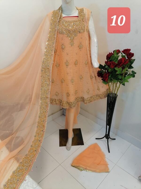 3PC Naqshi frock style - Image 11