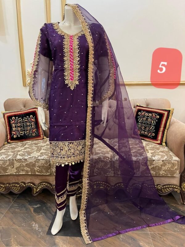 Organza Stitched 3 pcs suit - Image 6