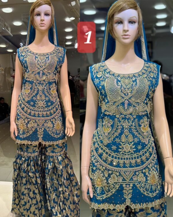 3PC Stitched Shirts With Gharara and Dupatta.