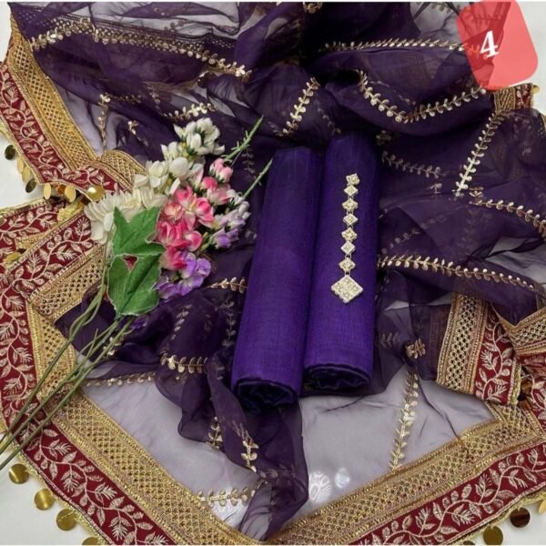 Organza sequence embroidery with raw silk - Image 5