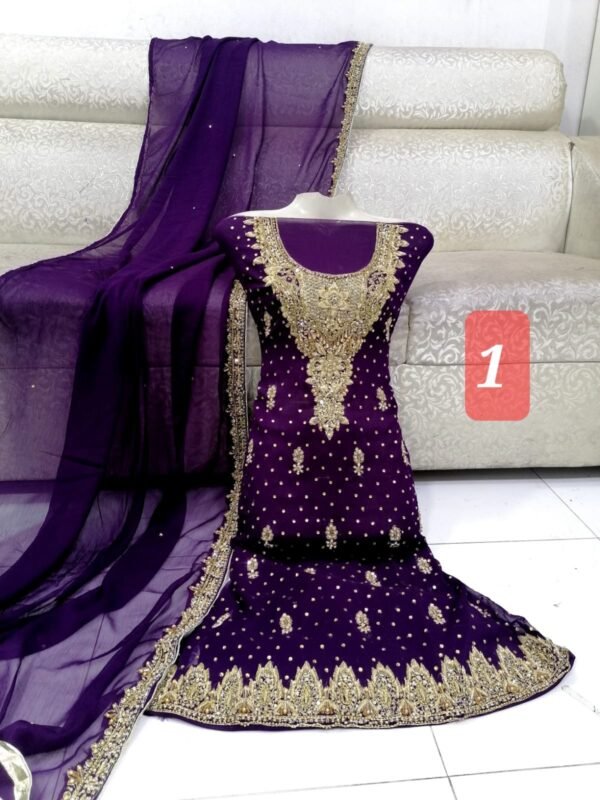 Naqshi Dabqa w matha patti dupatta 3 pcs