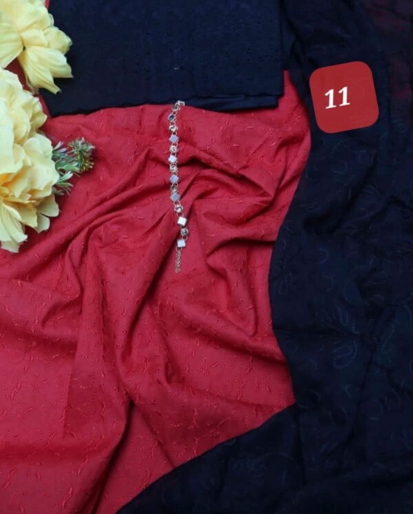 3PC Stitched Chicken Kari Suit. - Image 11