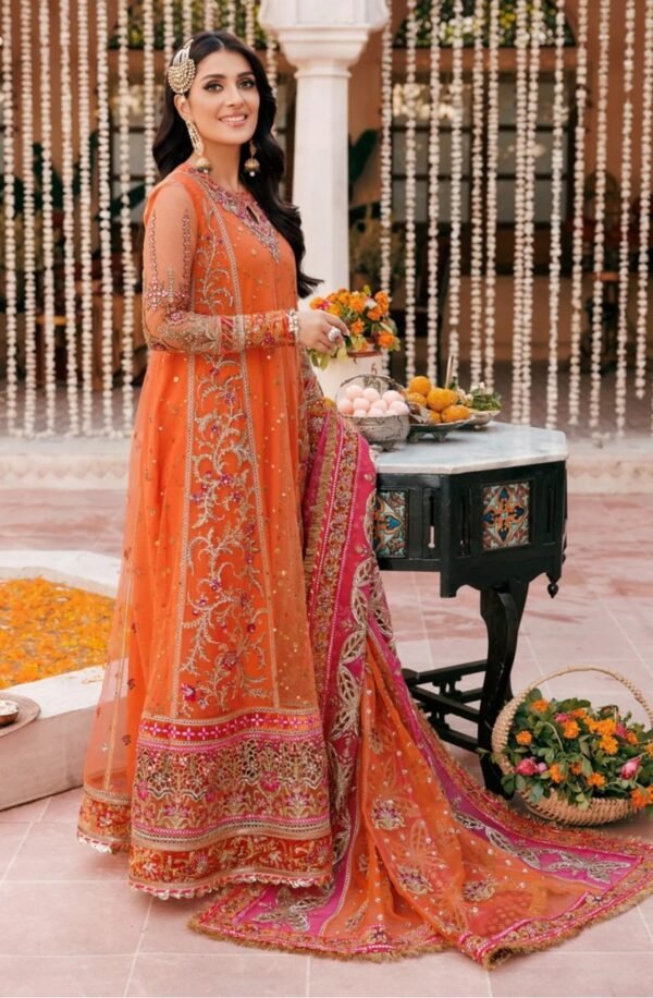 Noor By Saadia Asad Stitched N00RWEDDING-US-ORANGE-D5 - Image 2