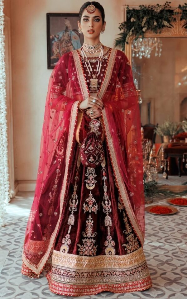 Noor By Saadia Asad Stitched N00RWEDDING-US-BURGANDY-D3 - Image 2