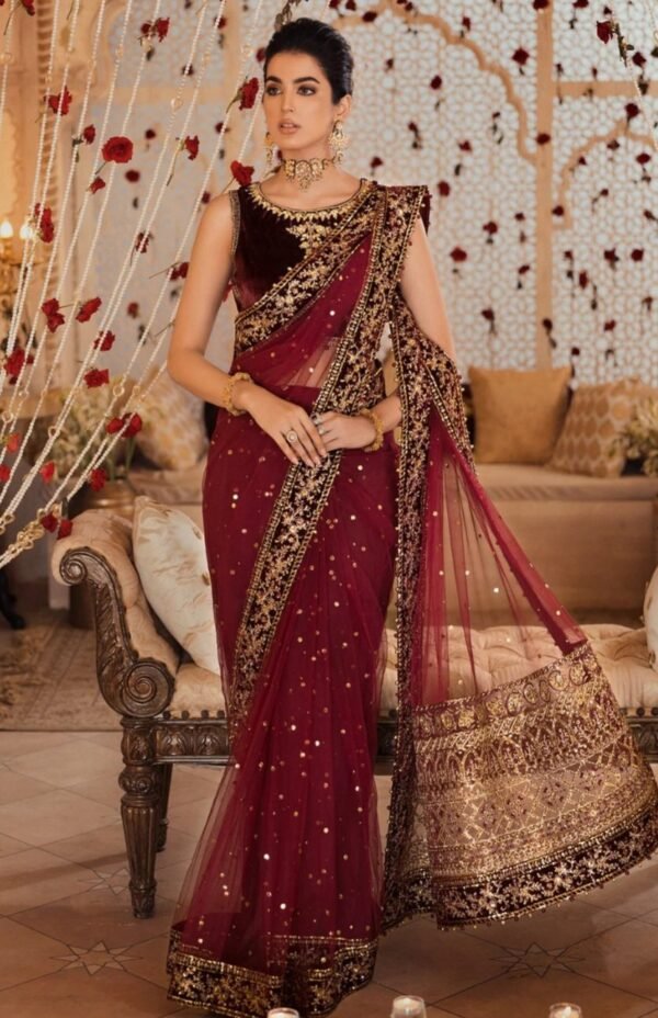 Noor By Saadia Asad Stitched Maroon D4- AVA