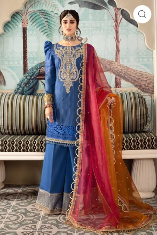 Maria B stitched Sateen - Cobalt Blue CST-608