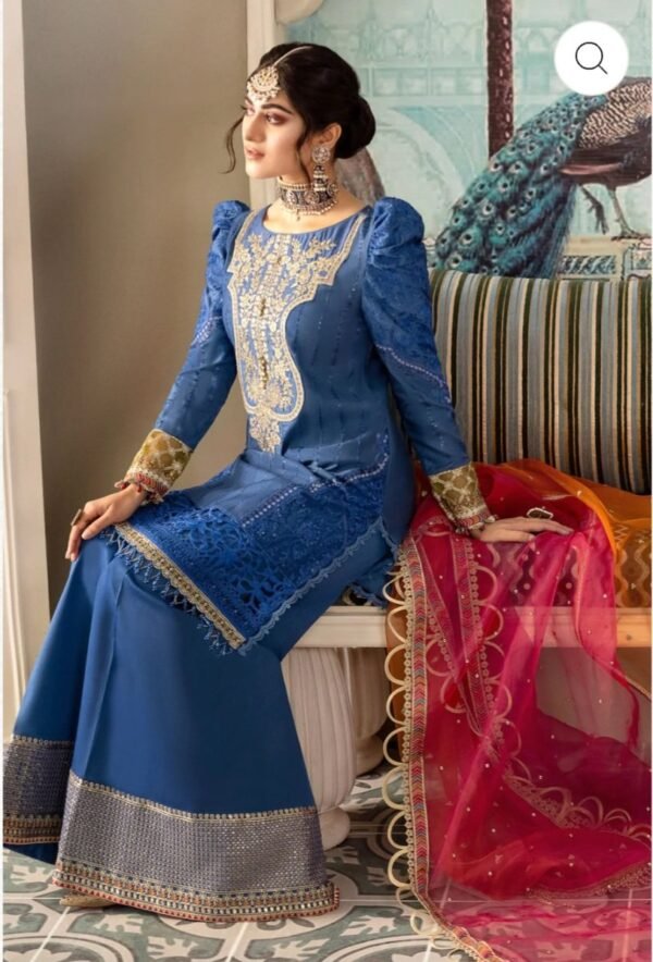 Maria B stitched Sateen - Cobalt Blue CST-608 - Image 2