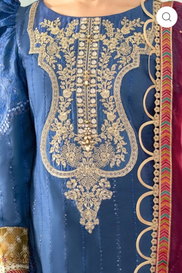 Maria B stitched Sateen - Cobalt Blue CST-608 - Image 5