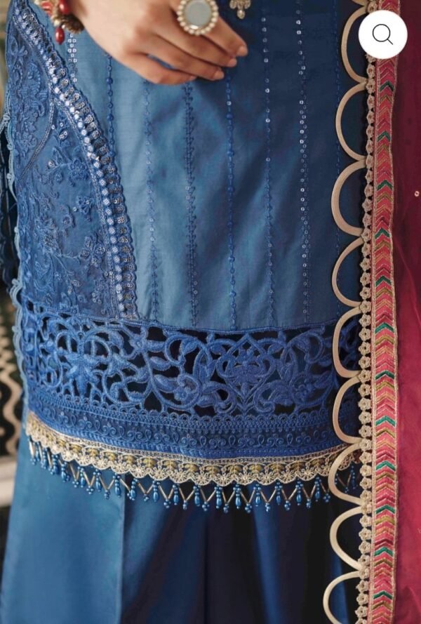 Maria B stitched Sateen - Cobalt Blue CST-608 - Image 6