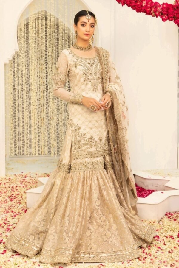 Maria B. Couture Ivory Gold MC-047 - Image 2