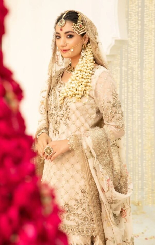 Maria B. Couture Ivory Gold MC-047 - Image 3