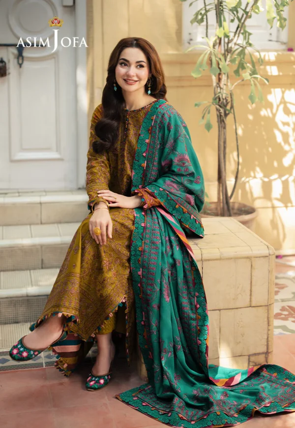Asim Jofa Stitched AJKI-04 EMBROIDERED TWILL 3 PC - Image 3