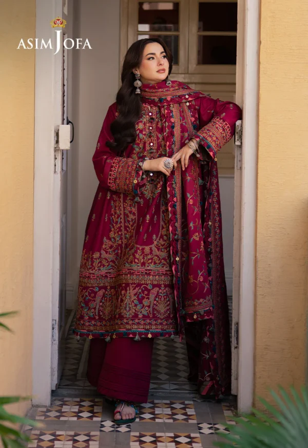 Asim Jofa Stitched AJKI-10 EMBROIDERED TWILL 3 PC - Image 5