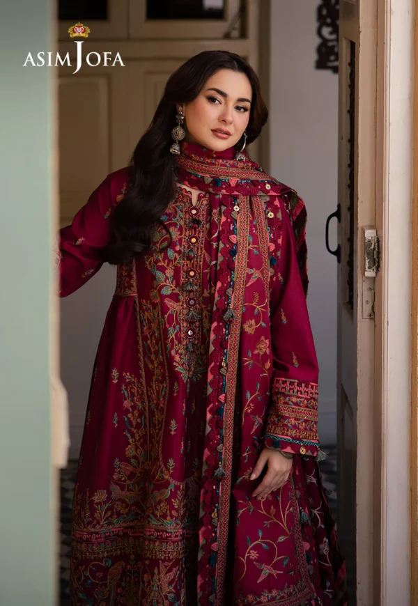 Asim Jofa Stitched AJKI-10 EMBROIDERED TWILL 3 PC - Image 4