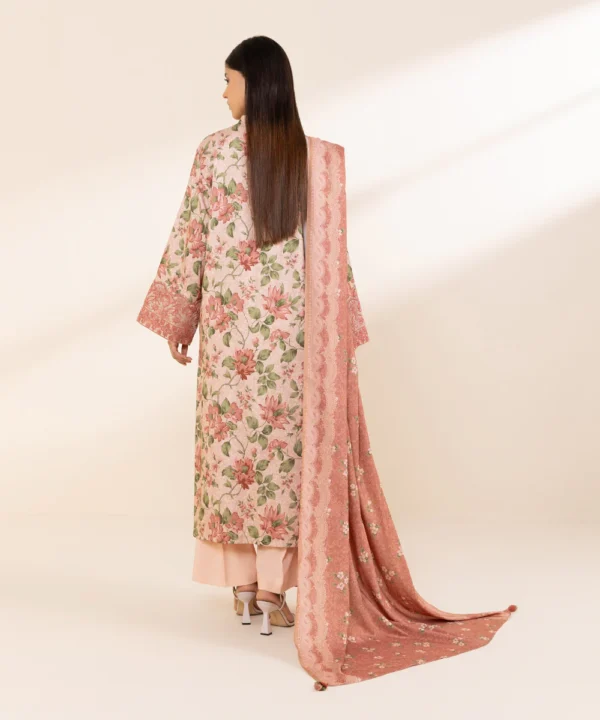 Sapphire Stitched 3 Piece - Embroidered Linen Suit - Image 2