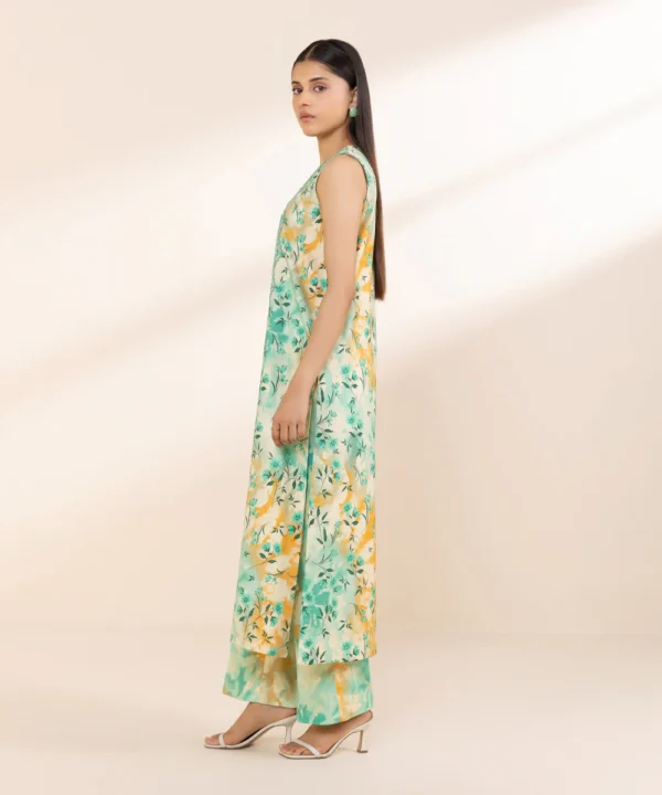 Sapphire Stitched 2 Piece - Embroidered Linen Suit - Image 3
