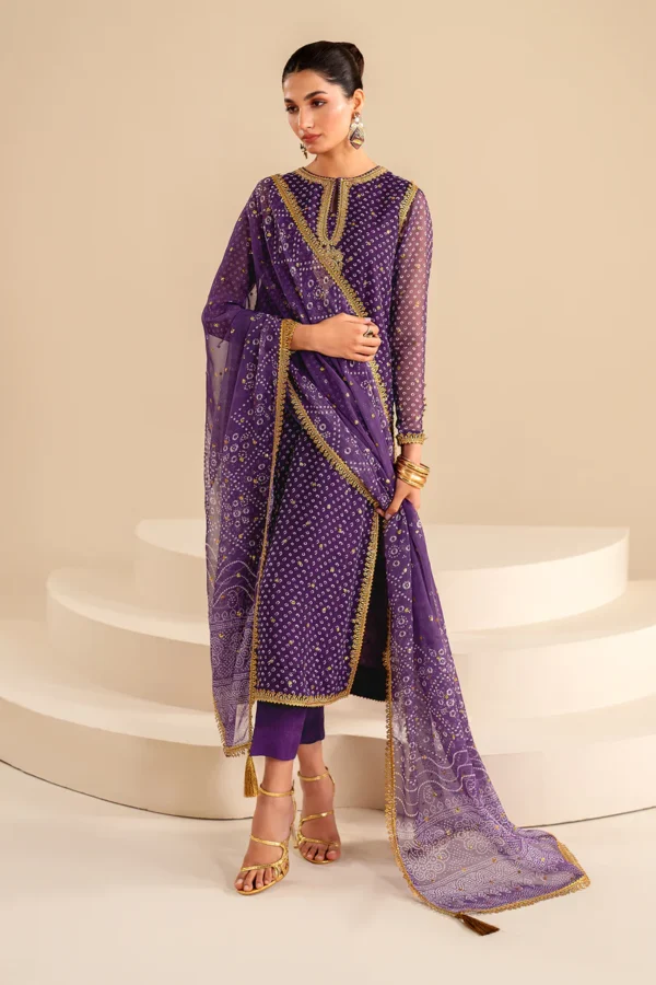 Baroque Stitched CHIFFON UF-625 - Image 3