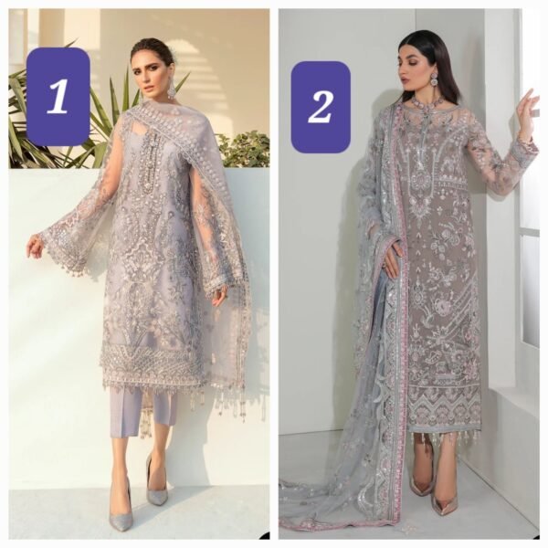 BAROQUE 3PC STITCHED EMBROIDERED NET