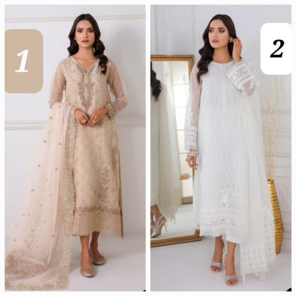 BAROQUE 3PC STITCHED EMBROIDERED CHIFFON
