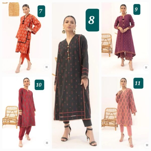 Alkaramstudio Stitched 2 Pc Printed Jacquard Suit With Cambric Trouser