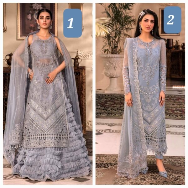 Maria B.Stitched MBROIDERED - Ice Blue BD-2603