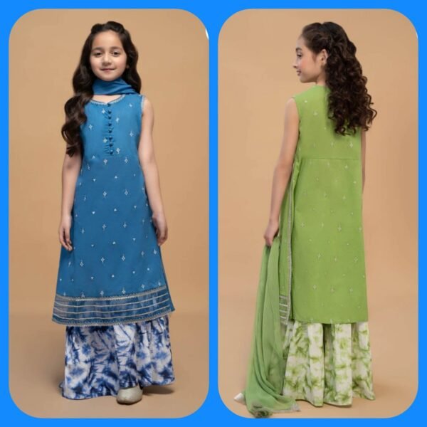 Maria.B Kids Suit Green/ Blue MKD-EF23-12