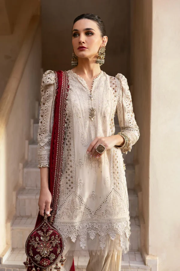 3 Piece Unstitched Embroidered Lawn Suit | D-2511-B - Image 2