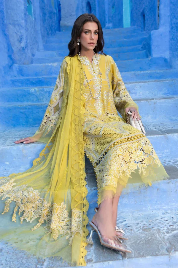 3 Piece Unstitched Embroidered Lawn Suit | D-2512-A - Image 2