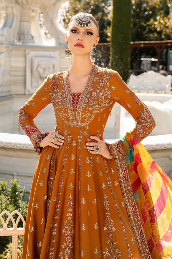 Maria B Stitched Embroidered Cotton Satin Suit | CST-812 - Image 5
