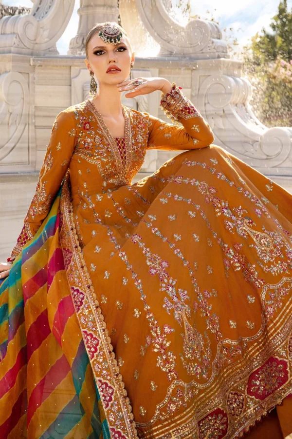 Maria B Stitched Embroidered Cotton Satin Suit | CST-812 - Image 2