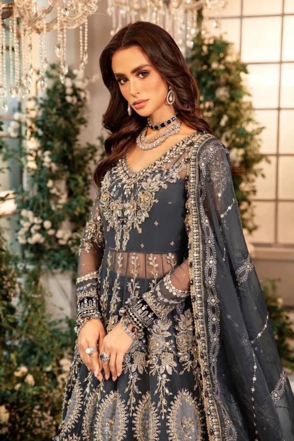 Maria B 3 Piece Stitched Embroidered Organza Suit - Image 7
