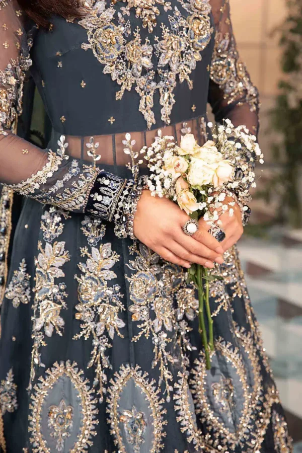 Maria B 3 Piece Stitched Embroidered Organza Suit - Image 3
