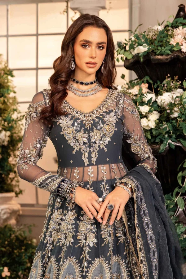 Maria B 3 Piece Stitched Embroidered Organza Suit - Image 6