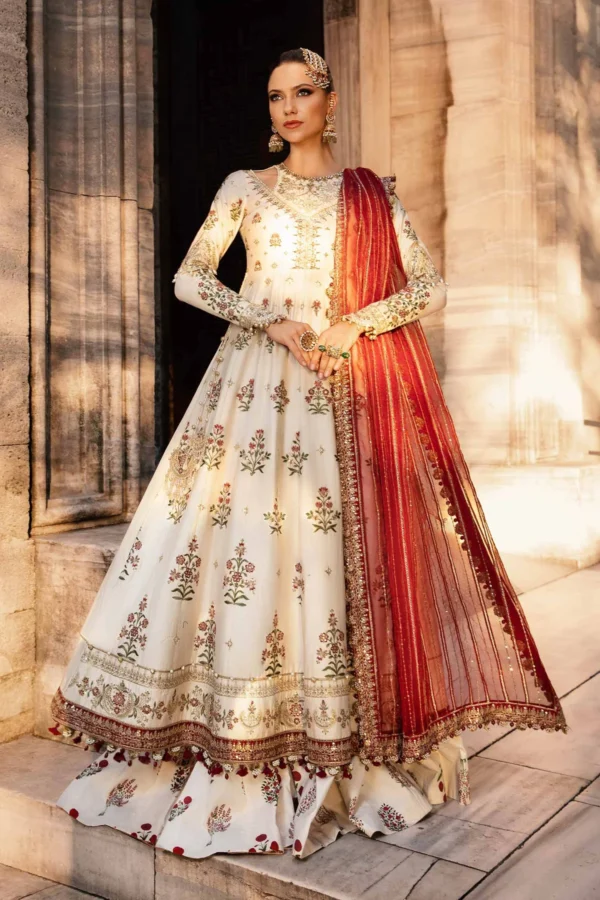 Maria B Stitched Embroidered Cotton Satin Suit | CST-801