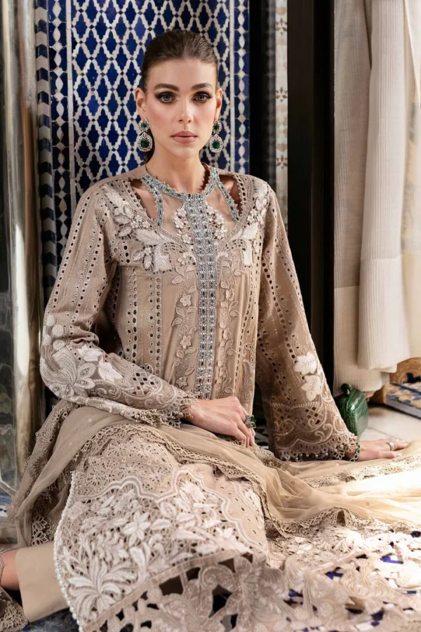 3 Piece Unstitched Embroidered Lawn Suit | D-2502-A D-2502-A Out of Stock - Image 2