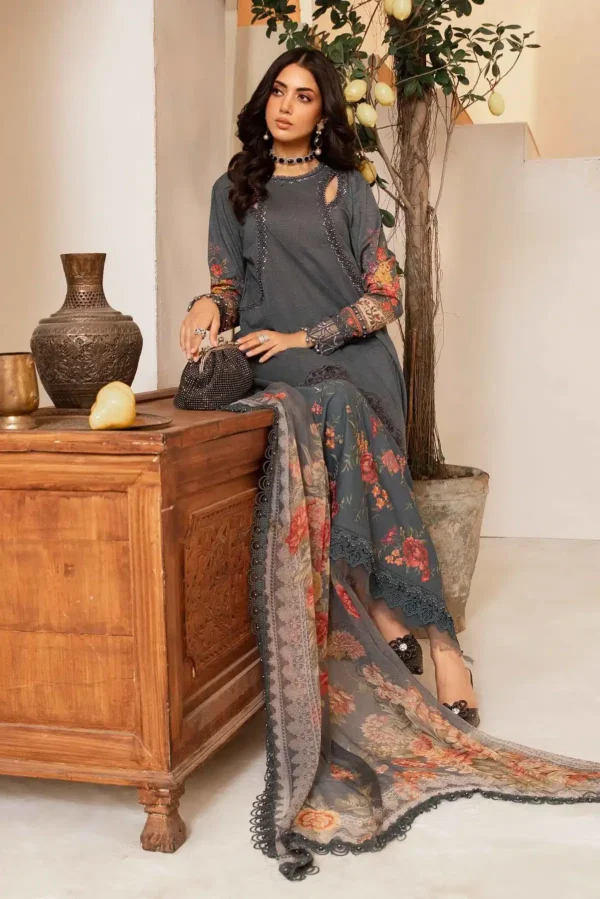 Maria B Stitched Printed Suit | MPT-2202-B - Image 3