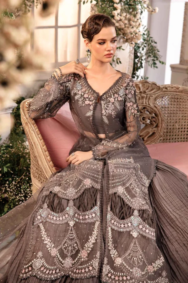 Maria B 3 Piece Stitched Embroidered Organza Suit - Image 4