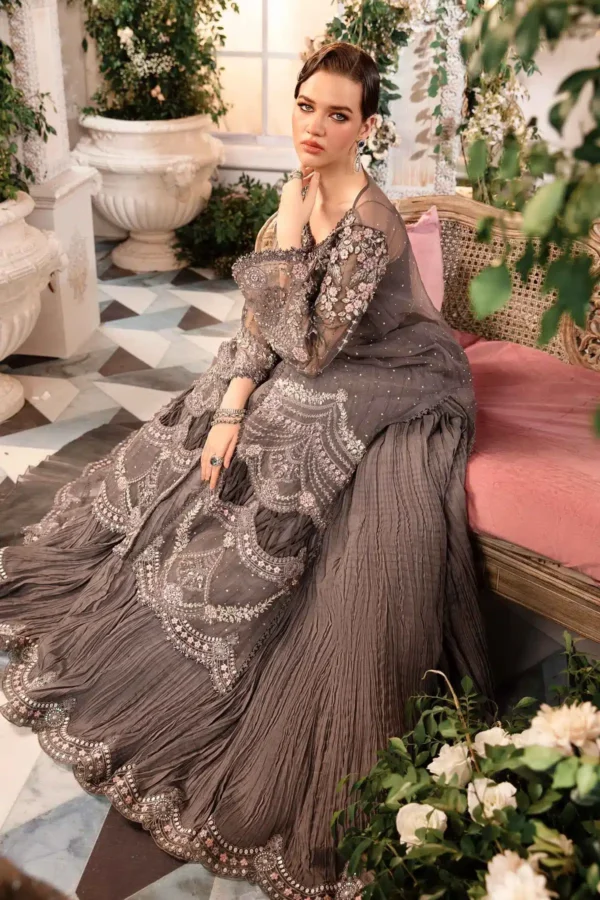 Maria B 3 Piece Stitched Embroidered Organza Suit - Image 2